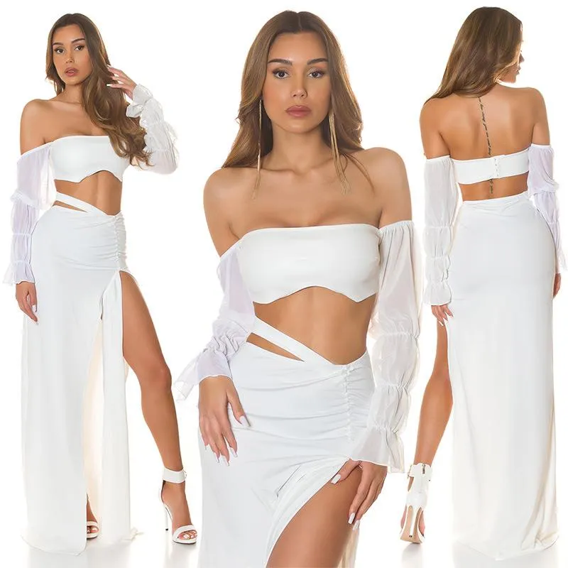 Top crop polipiel blanco y transparencia