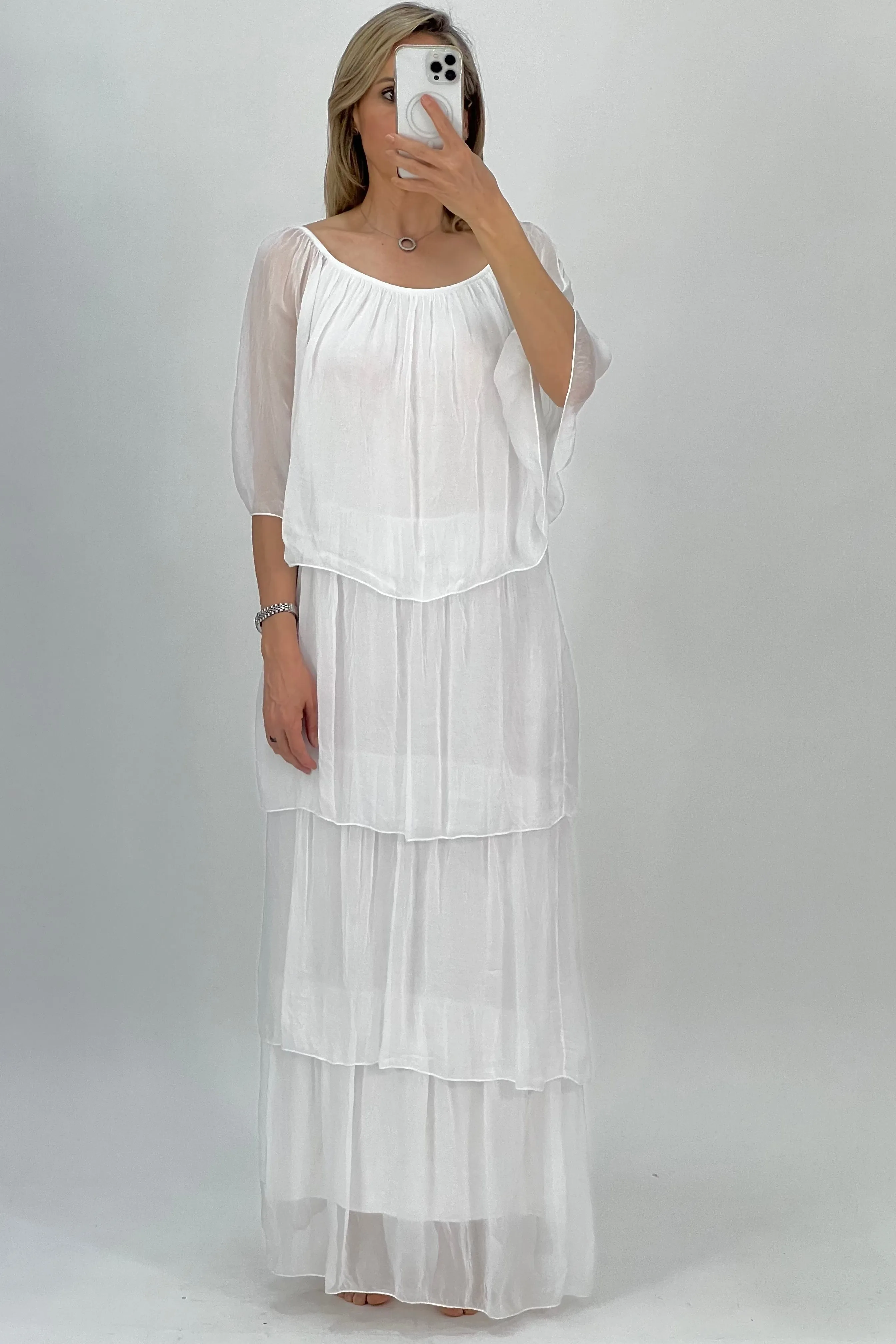VESTIDO CAPAS SEDA