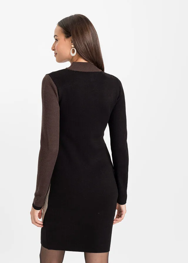 VESTIDO DE PUNTO NEGROMARRóN