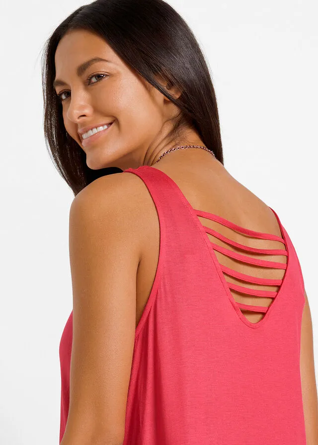 VESTIDO DE VERANO ROSA HIBISCOBLANCO ESTAMPADO