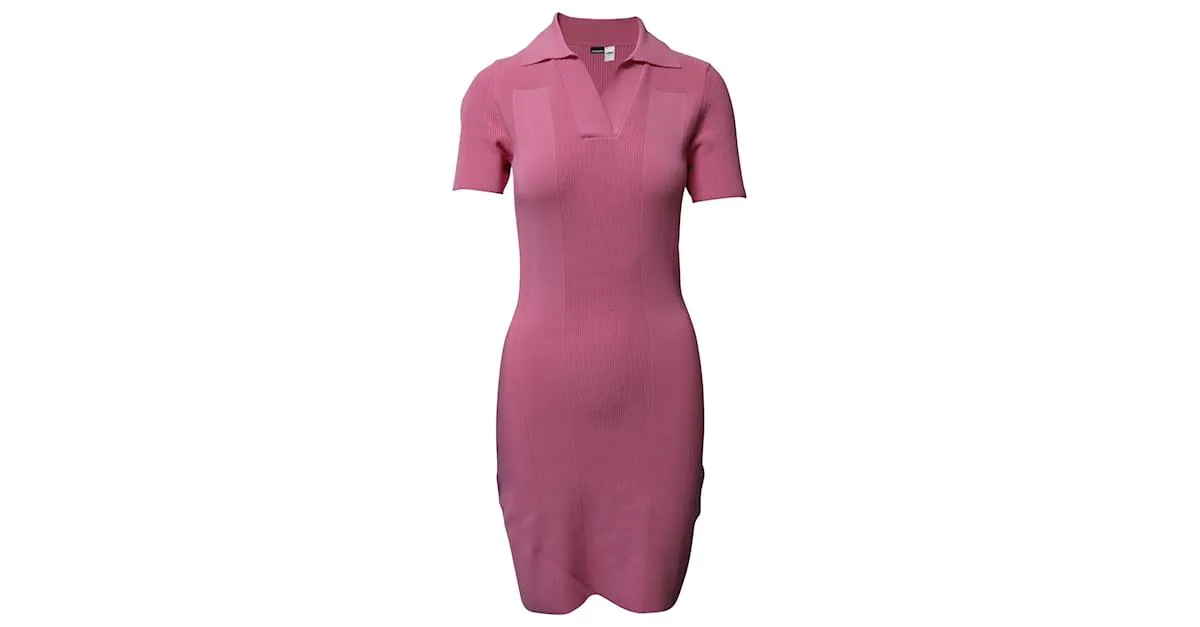 VESTIDO POLO CON ESPALDA ABIERTA DE PUNTO Acanalado Jacquemus en Viscosa rosa 