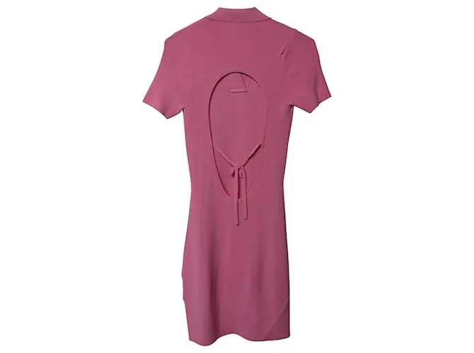 VESTIDO POLO CON ESPALDA ABIERTA DE PUNTO Acanalado Jacquemus en Viscosa rosa 