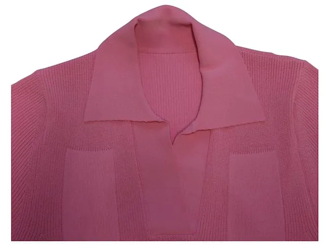 VESTIDO POLO CON ESPALDA ABIERTA DE PUNTO Acanalado Jacquemus en Viscosa rosa 