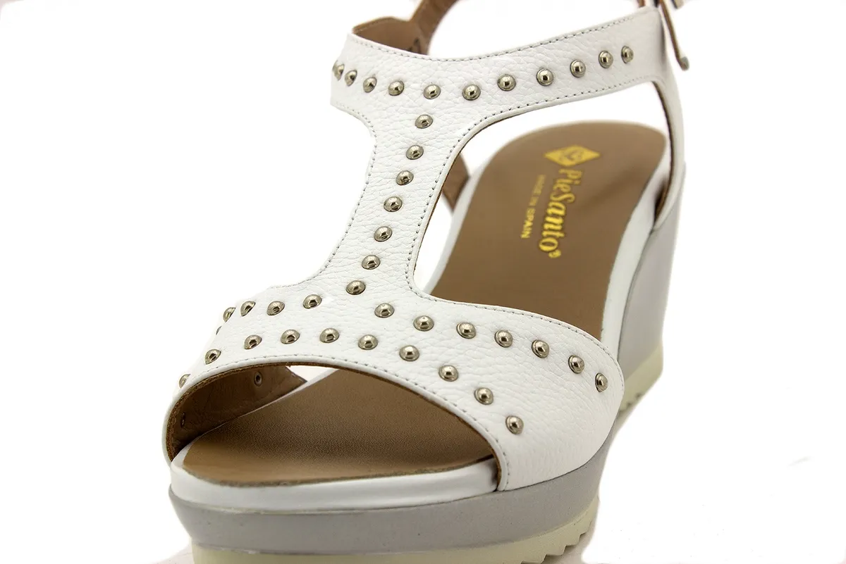 Wegde Sandal White Leather