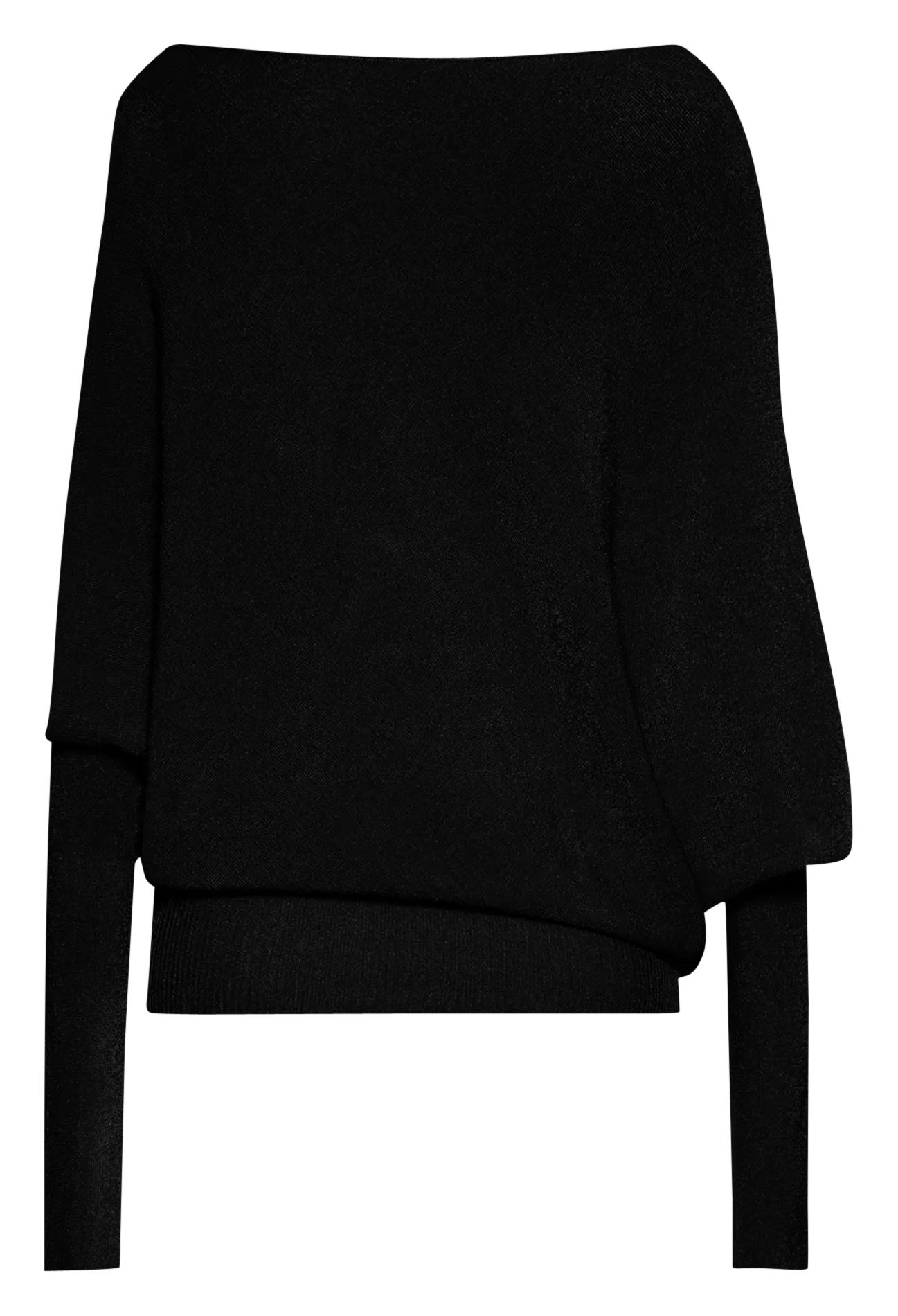 WOLFORD Top asimétrico holgado en negro
