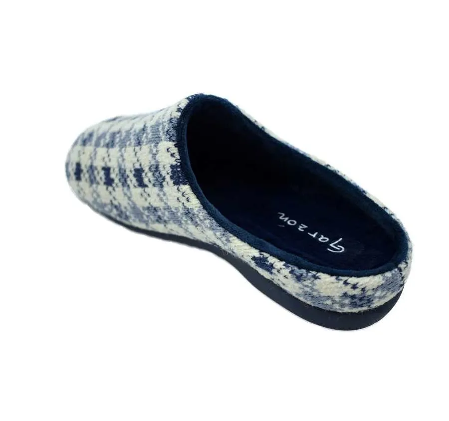 ZAPATILLA GARZÓN 7301.349 DE CASA CÓMODA PARA MUJER PANTUFLA LANA GLORIA MARINO ADORNO CORAZÓN 26569