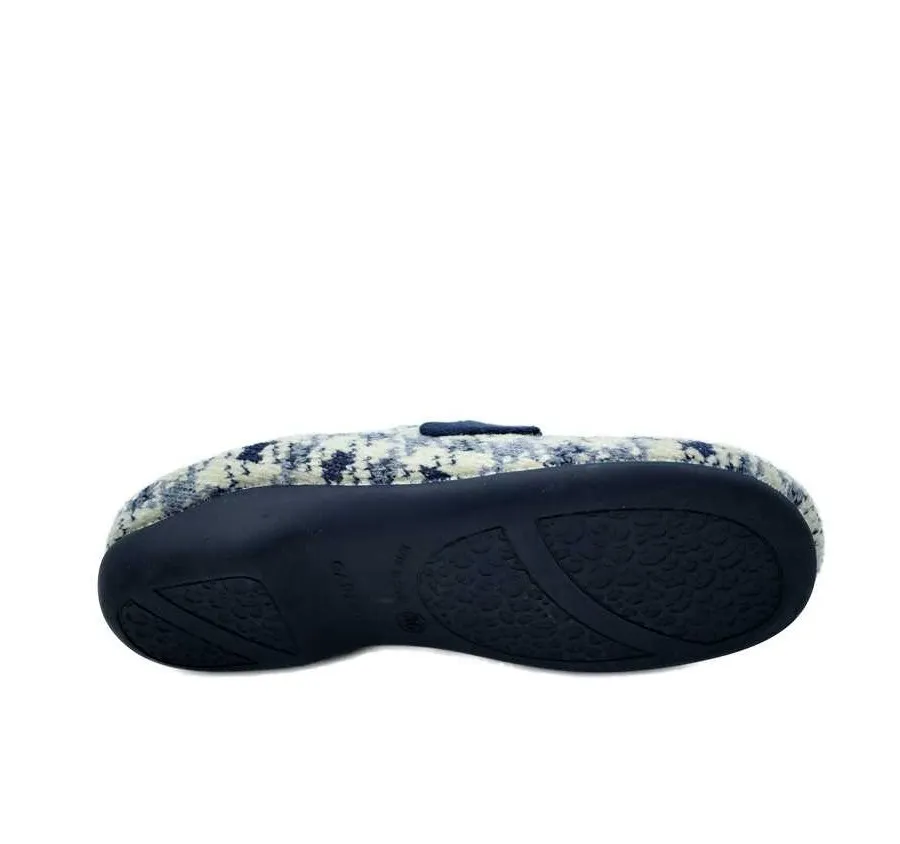 ZAPATILLA GARZÓN 7301.349 DE CASA CÓMODA PARA MUJER PANTUFLA LANA GLORIA MARINO ADORNO CORAZÓN 26569