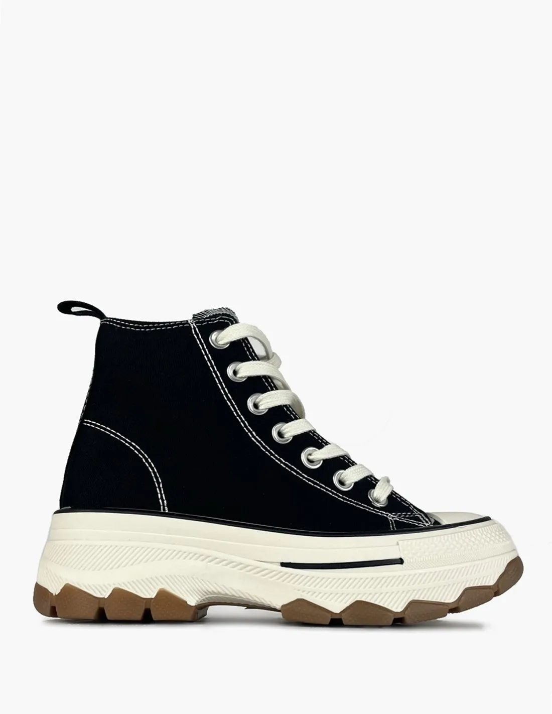 Zapatilla negra abotinada | Crudo